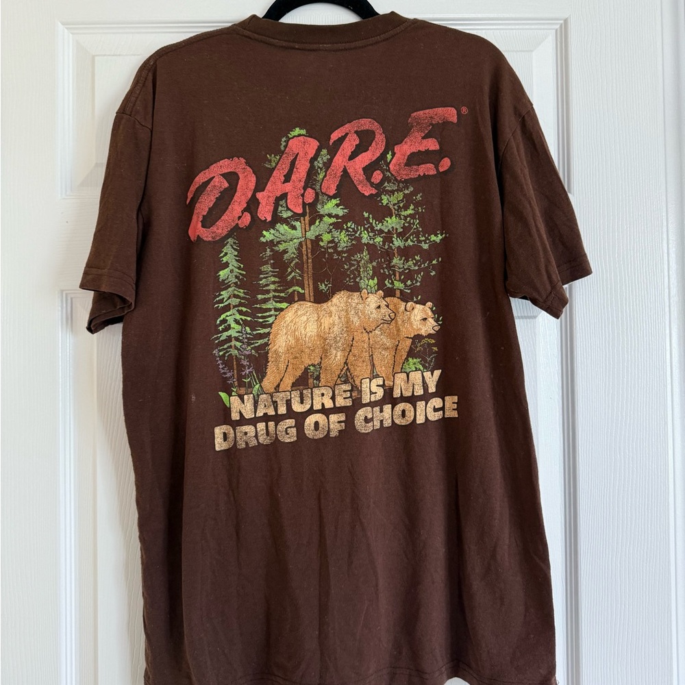 OPEN TO OFFERS!!! D.A.R.E. Brown Short-Sleeve Graphic Tee